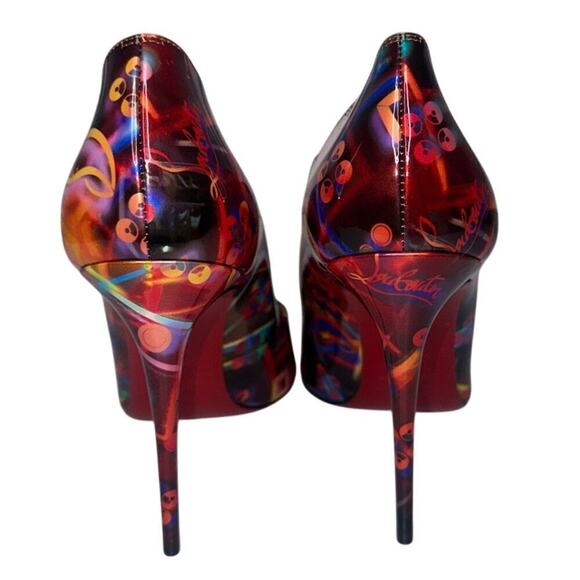 Christian Louboutin Hot Chick 100 Multicolor Discolaser Patent Leather Pumps 38 - Picture 7 of 7